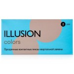 Линзы контактные, Illusion (Иллюжн) 2 шт Колорс bc 8.6 квартальной замены прозрачные (-2.75)